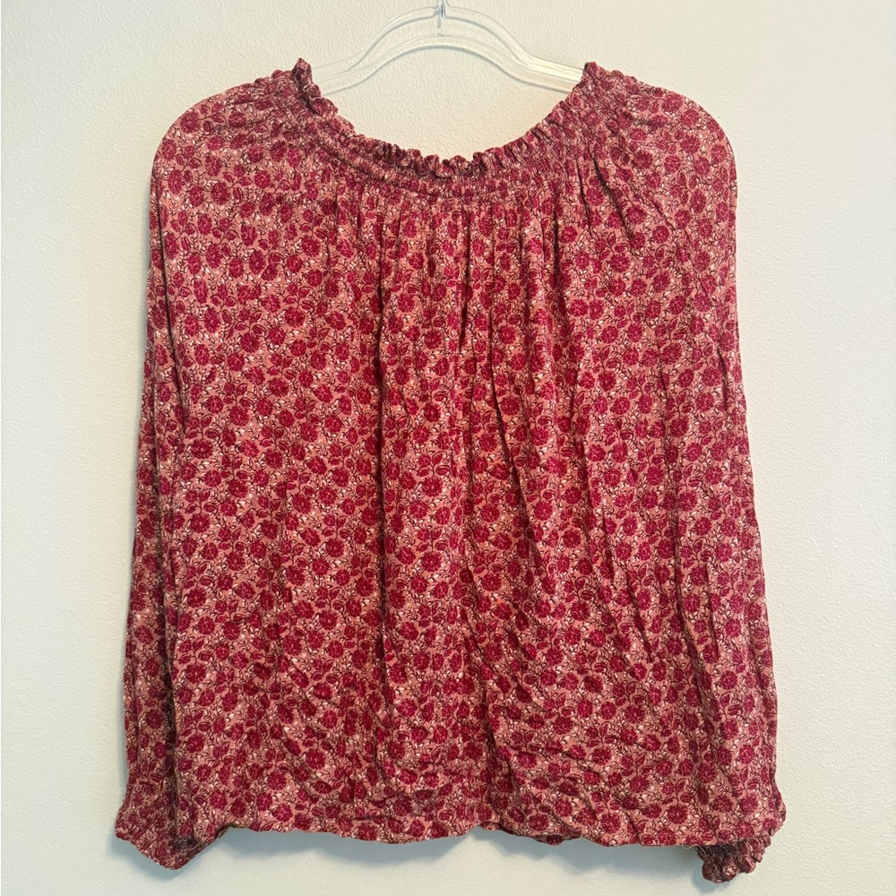 Faherty Emery Floral Print Granita Blouse Top Size Large Cottagecore - Picture 3 of 11